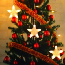 Kurtyna świetlna lampki świąteczne LED w Gwiazdki 70LED IP44 Biały Ciepły