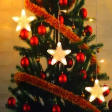 Kurtyna świetlna lampki świąteczne LED w Gwiazdki 70LED IP44 Biały Ciepły