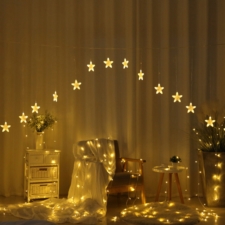 Kurtyna świetlna lampki świąteczne LED w Gwiazdki 70LED IP44 Biały Ciepły