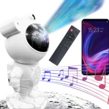 Projektor nebuli i księżyca lampka nocna Astronauta z głośnikiem + Pilot