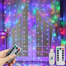 Kurtyna świetlna druciki LED w formie Zasłon Świetlnych 300LED Multikolor