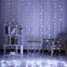 Kurtyna świetlna druciki LED w formie Zasłon Świetlnych 300LED Biały Zimny