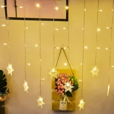 Kurtyna świetlna lampki świąteczne LED w Płatki Śniegu 120LED IP44 Biały Ciepły