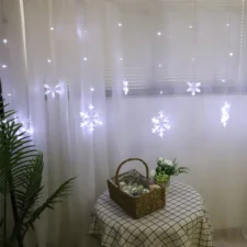 Kurtyna świetlna lampki świąteczne LED w Śnieżynki 120LED IP44 Biały Zimny