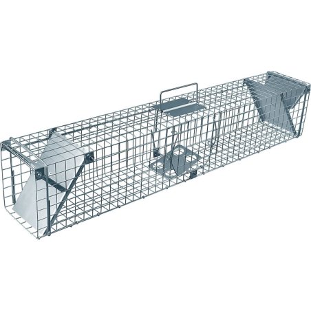 Żywołapka na kuny, łasice i szczury bezpieczna dla zwierząt metalowa pułapka 82x21x20cm
