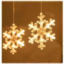 Kurtyna świetlna lampki świąteczne LED w Śnieżynki 120LED IP44 Biały Ciepły