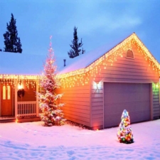 Sople lampki zewnętrzne 200LED 7,5m IP44 Biały Ciepły