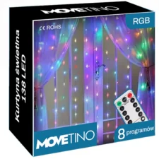 Kurtyna świetlna druciki LED w formie Zasłon Świetlnych 300LED Multikolor