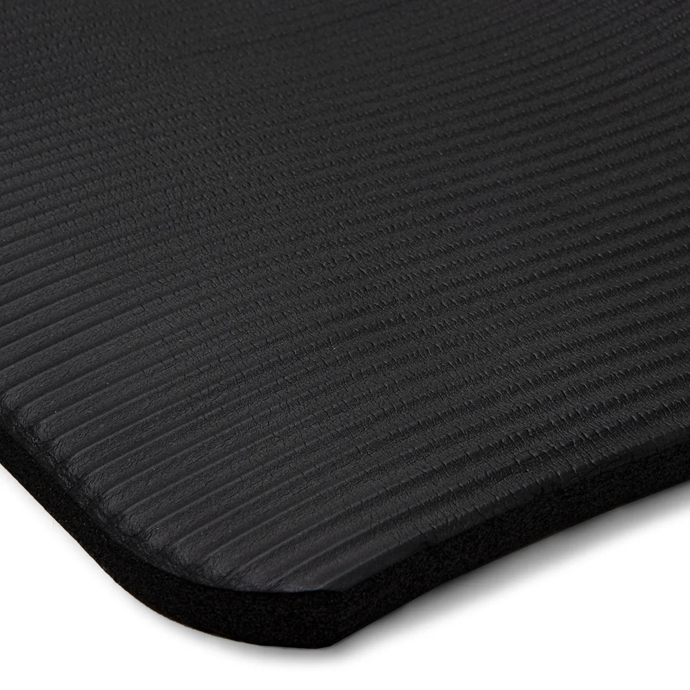 Mata antypoślizgowa do ćwiczeń, fitness lub jogi NBR Czarna 183x61x1,5cm