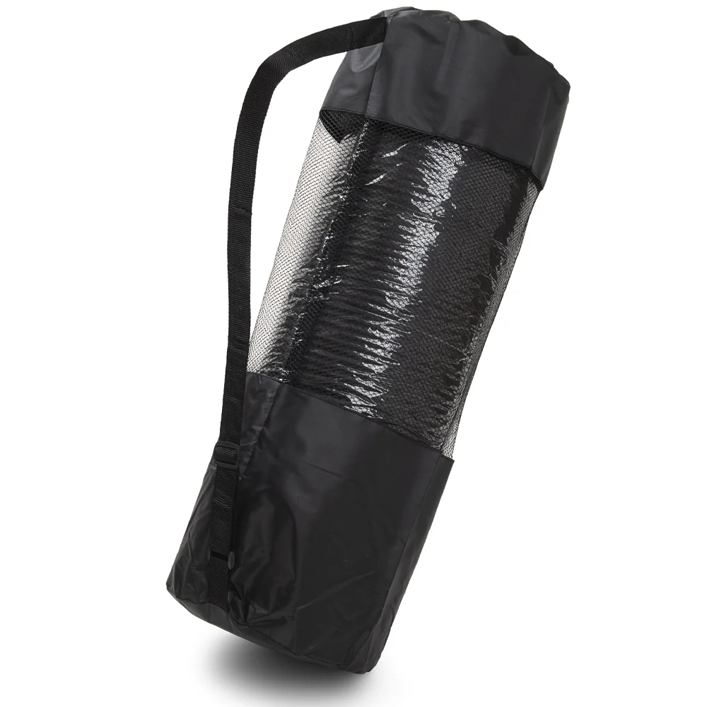 Mata antypoślizgowa do ćwiczeń, fitness lub jogi NBR Czarna 183x61x1,5cm