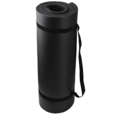 Mata antypoślizgowa do ćwiczeń, fitness lub jogi NBR Czarna 183x61x1,5cm