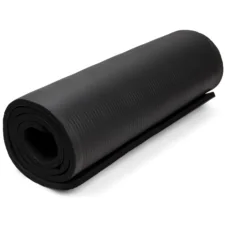 Mata antypoślizgowa do ćwiczeń, fitness lub jogi NBR Czarna 183x61x1,5cm