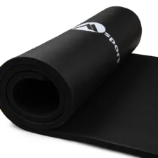 Mata antypoślizgowa do ćwiczeń, fitness lub jogi NBR Czarna 183x61x1,5cm