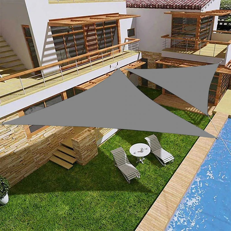 Żagiel przeciwsłoneczny ogrodowy wodoodporny trójkątny Grafitowy 5x5x5m