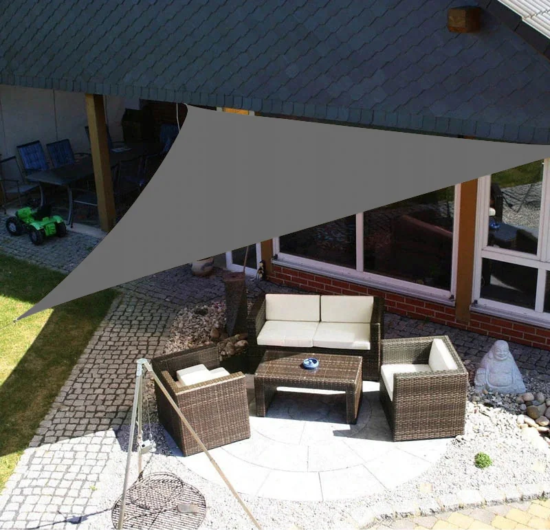 Żagiel przeciwsłoneczny ogrodowy wodoodporny trójkątny Grafitowy 5x5x5m