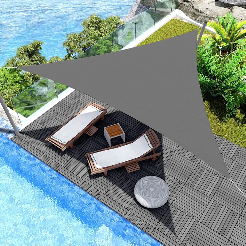 Żagiel przeciwsłoneczny ogrodowy wodoodporny trójkątny Grafitowy 5x5x5m