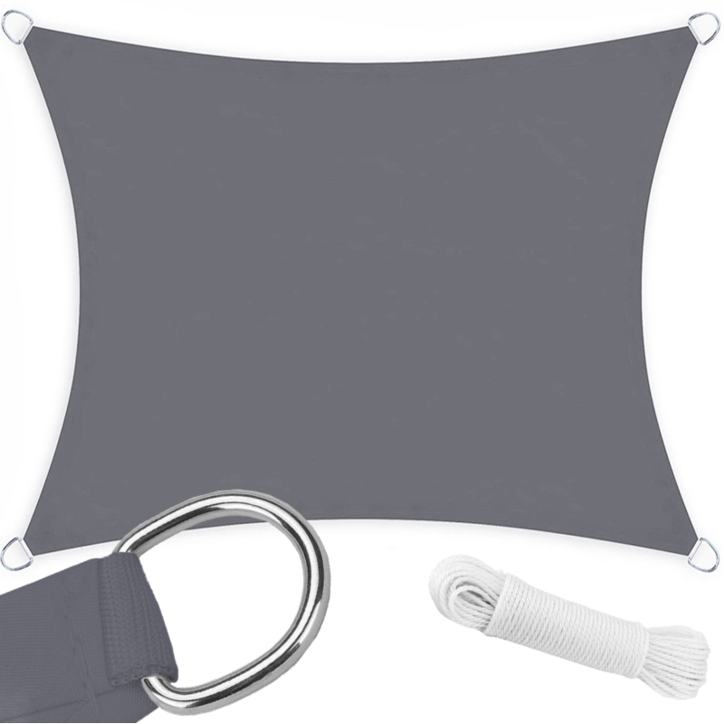 Żagiel przeciwsłoneczny wodoodporny kwadratowy Grafitowy 3x3m + Linka