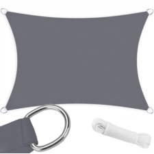 Żagiel przeciwsłoneczny wodoodporny prostokątny Grafitowy 3x4m + Linka