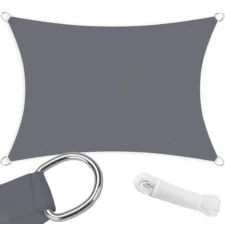 Żagiel przeciwsłoneczny wodoodporny prostokątny Grafitowy 3x4m + Linka