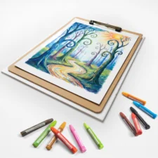 Zestaw artystyczny dla dzieci do malowania i rysowania 196 elementów + Drewniana Walizka