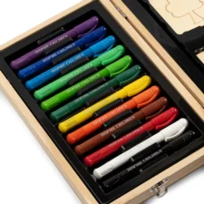 Zestaw artystyczny dla dzieci do malowania i rysowania 196 elementów + Drewniana Walizka