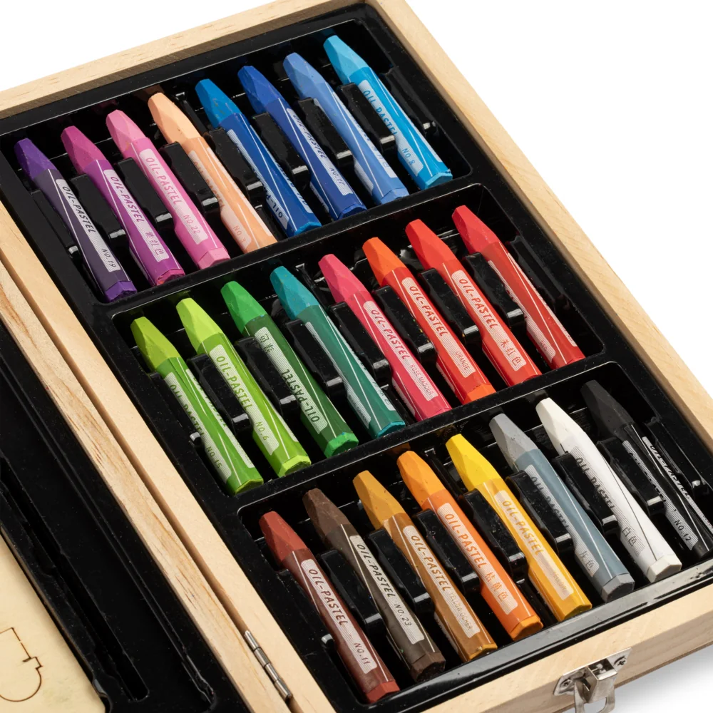 Zestaw artystyczny dla dzieci do malowania i rysowania 196 elementów + Drewniana Walizka