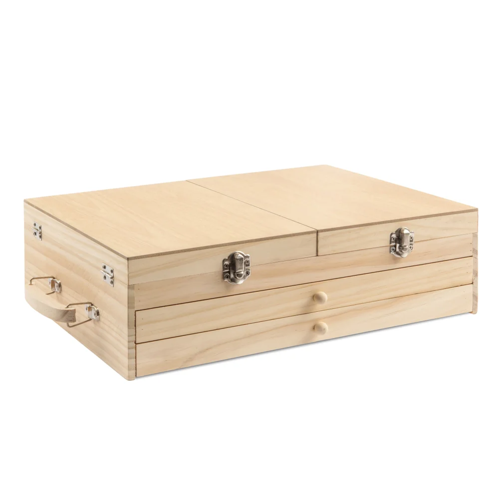 Zestaw artystyczny dla dzieci do malowania i rysowania 196 elementów + Drewniana Walizka