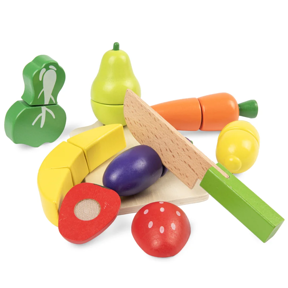Zestaw drewnianych Owoców i Warzyw do krojenia zapinane na rzep