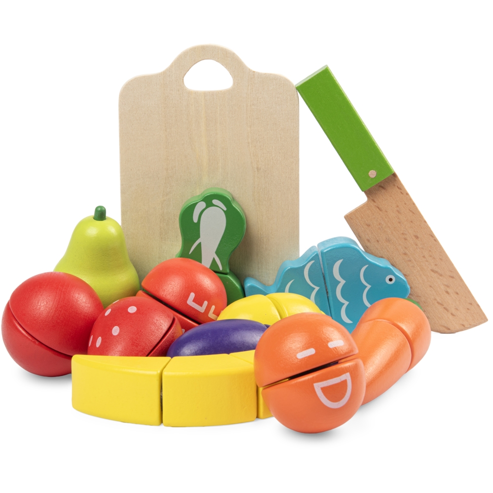Zestaw drewnianych Owoców i Warzyw do krojenia zapinane na rzep