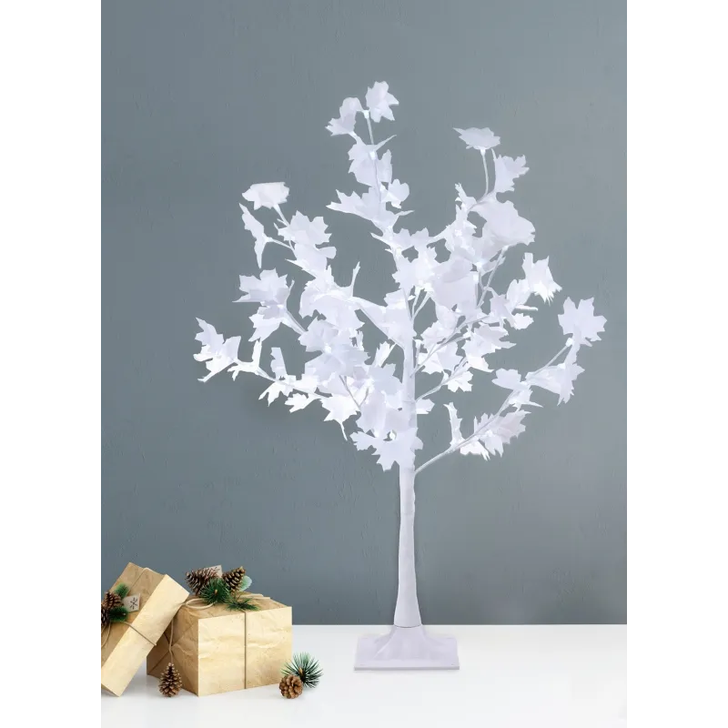 Drzewko świąteczne z oświetleniem LED Klon Biały 100cm