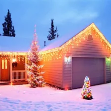 Sople lampki zewnętrzne 200LED 7,5m IP44 Biały Ciepły