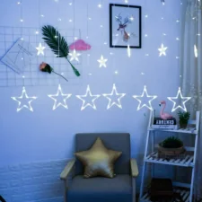 Kurtyna świetlna lampki świąteczne LED w Gwiazdki 120LED IP20 Biały Zimny