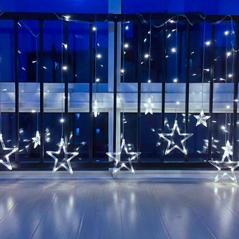 Girlanda 138LED kurtyna Gwiazdki Biały Zimny