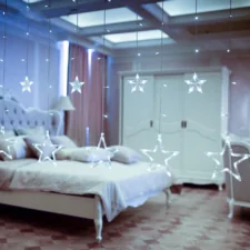 Kurtyna świetlna lampki świąteczne LED w Gwiazdki 120LED IP20 Biały Zimny