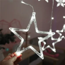 Kurtyna świetlna lampki świąteczne LED w Gwiazdki 120LED IP20 Biały Zimny