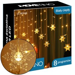 Kurtyna świetla świąteczna 120LED Płatki Śniegu