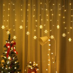 Kurtyna świetla świąteczna 120LED Płatki Śniegu
