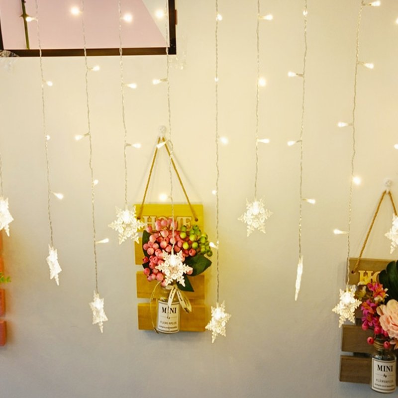 Kurtyna świetla świąteczna 120LED Płatki Śniegu