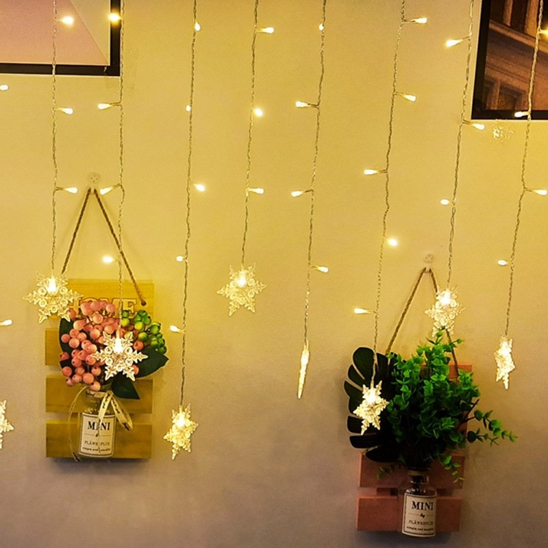 Kurtyna świetla świąteczna 120LED Płatki Śniegu