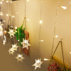 Kurtyna świetla świąteczna 120LED Płatki Śniegu