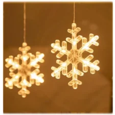 Kurtyna świetlna lampki świąteczne LED w Śnieżynki 120LED IP44 Biały Ciepły
