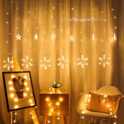 Kurtyna świetla świąteczna Snieżynki Gwiazdki