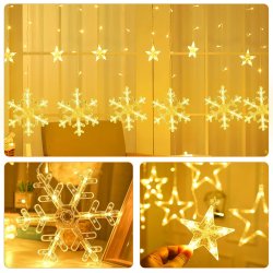 Kurtyna świetla świąteczna Snieżynki Gwiazdki