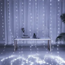 Kurtyna świetlna druciki LED w formie Zasłon Świetlnych 300LED Biały Zimny
