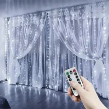 Kurtyna świetlna druciki LED w formie Zasłon Świetlnych 300LED Biały Zimny