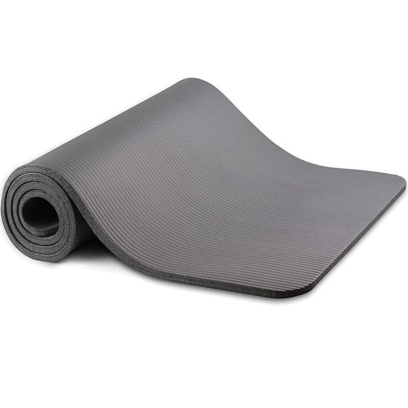 Mata antypoślizgowa do ćwiczeń, fitness lub jogi NBR Szara 183x61x1cm