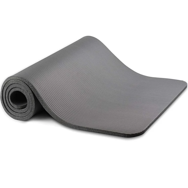 Mata antypoślizgowa do ćwiczeń, fitness lub jogi NBR Szara 183x61x1cm