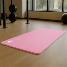 Mata antypoślizgowa do ćwiczeń, fitness lub jogi NBR Różowa 183x61x1,5cm