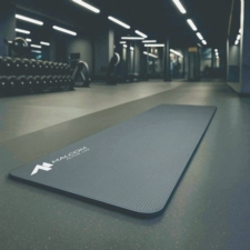 Mata antypoślizgowa do ćwiczeń, fitness lub jogi NBR Szara 183x61x1,5cm