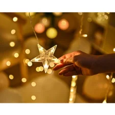 Kurtyna świetlna lampki świąteczne LED w Gwiazdki 120LED IP20 Biały Ciepły